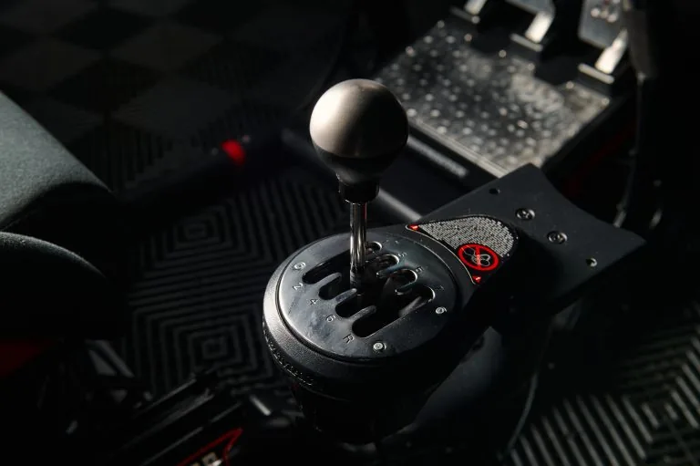 A close-up of the TH8A shifter