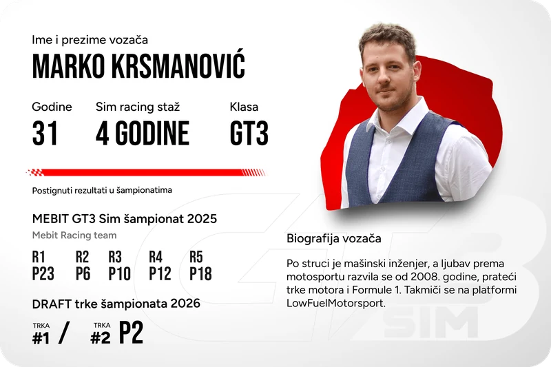 GT3 vozač 1