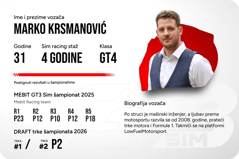 GT4 vozač 7