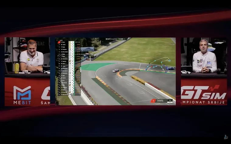 Commentators during the Spa-Francorchamps qualifying broadcast
